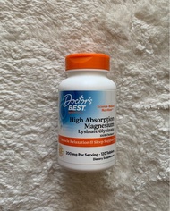 Doctor’s Best High Absorption Magnesium Lysinate Glycinate 100% Chelated 100 mg 120 tablets #New Pac