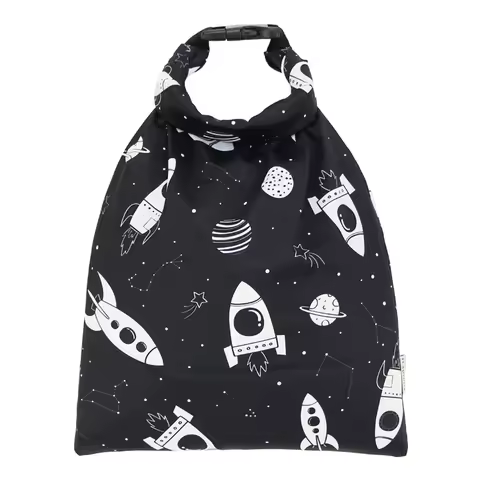 Cute Design Waterproof Washable PUL Storage Large Capacity Cloth Diaper Bag 27*39cm with Socket Pod 