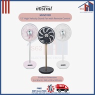 Mistral 12" High Velocity Stand Fan with Remote Control MHV912R