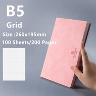 A5 B5 A4 Soft Leather Cover Grid Notebook Waterproof Thicken Paper 100gsm