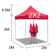 Tenda Lipat 3x3 Tenda Bazar 1300D Outdoor Tenda Gazebo Tenda Jualan Pameran Dagang Biru dan Merah 2x