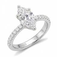 3ct Real Moissanite Diamond Women Ring Marquise Cut 1.0ct Engagement Marquise Proposal Ring