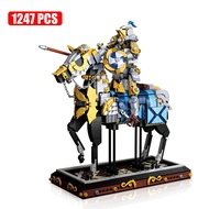 MOC 1247PCS Nhân vật hiệp sĩ thời trung cổ Khối quân sự Hiệp sĩ thời trung cổ Mô hình trẻ em DIY Khố