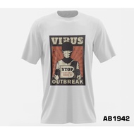 Virus Outbreak C0vid White Screen Printed Distro T-Shirt Jumbo SizeADA - XS