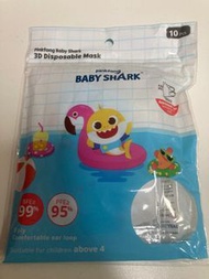 100% New 3D Baby Shark ( Mask ) ( 獨立包裝 ) 3 ply 99% BFE&gt; 95% PFE&gt; 4+ 120mm x 100mm 四歲或以上 三歲都啱 肥啲的 小朋友 嬰幼兒用品 立體 透氣 口罩 😷 pinkfong