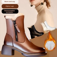 【Cozy Rabbit Fur Warmth】 Winter Side Zipper Snow Boots With Rabbit Fur Lining Winter Boots/Snow Boot