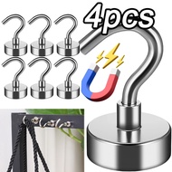 4 Pcs Strong Neodymium Magnetic Hook Hold Up To 34kg 5Pounds Diameter 20mm Magnets Quick Hook For Ho