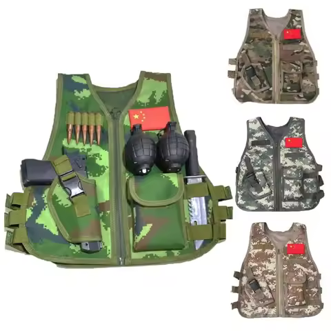 Kids Camouflage Sniper Vest Children CS Game Hunting Clothes Children Cosplay Costume Airsoft Sniper