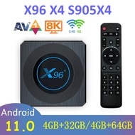 X96 X4 Smart TV Android 11 TV Box Amlogic S905X4 Set Top Box 4GB 32gb 64gb Dual WIFI 8K Internet TV 