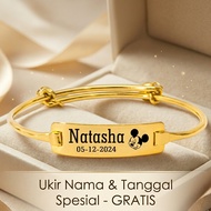 Special Gold Bracelet with child's name || Can be given date and character kids gold bracelet