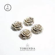 MAWAR Torenda Rose Acrylic Grey (12mm) - Sequin Flower (Flower Beads) Rose Beads / PCS