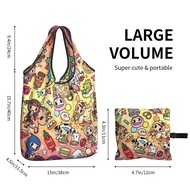 Tokidoki Reusable Shopping Bags Foldable Grocery Bags, Heavy Duty Reusable Tote Bags Portable Storage Bags for Kitchen Shopping