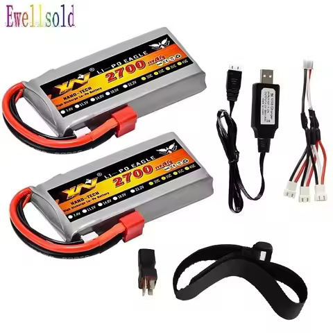 2s Wltoys 12428 12423 R/C Car FY03 Q39 FY07 Upgrade parts Battery 7.4V 2700mAh RC Lipo Battery (up t