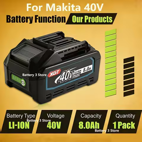for Makata 40V Max XGT battery 8Ah rechargeable lithium-ion battery suitable and 40V BL4025, BL4040,