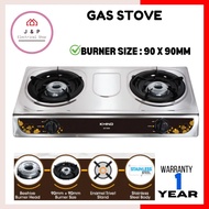 Khind Gas Stove GC1009 Stainless Steel Double Burner | Dapur Gas 90 + 90MM | High Efficiency Burner