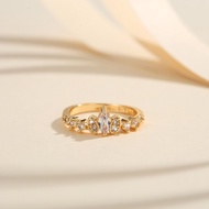 - Lanme Jewelry Cincin Titanium Mewah Berlian Cincin Wanita Korea
