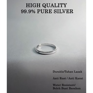 BEUNI HANDMADE PREMIUM 999 SILVER RING ANTIRUST NO ALLERGIC WATER PROOF WITH 999 MARK 999 SILVER