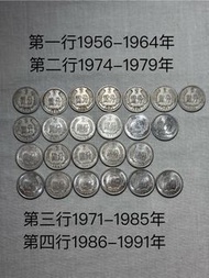 人民幣貳分鋁幣1956-1991年套裝