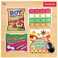 NEW - 6 Filipino Retro Snack Mousepad - Batang 90s Pinoy Food Boy Sibuyas Puto Seko Cute Gift Ideas