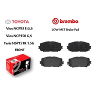 Brembo Front Brake Pad - Toyota Vios'07 NCP93 F,G,S, NCP150 G,S, Yaris NSP151R 1.5G