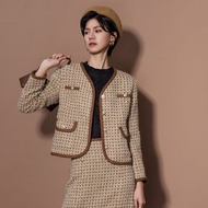 【MEDUSA】編織滾邊駝色羊毛毛呢西裝外套(M-XL) | 女羊毛外套