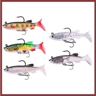[DT] T-tail Soft Bait Paage Lead Bait Fake Bait Set 7.5cm/12g Fishing Coed Mouth Bass Bionic Double 