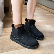 Winters padded flat short boots Snow boots women short tube one foot Chelsea short boots
