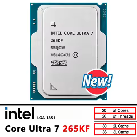 Ultra 7 265KF Intel Core Ultra 7 265KF CPU processor 3.3GHz 20 cores 20 threads LGA 1851 New but wit