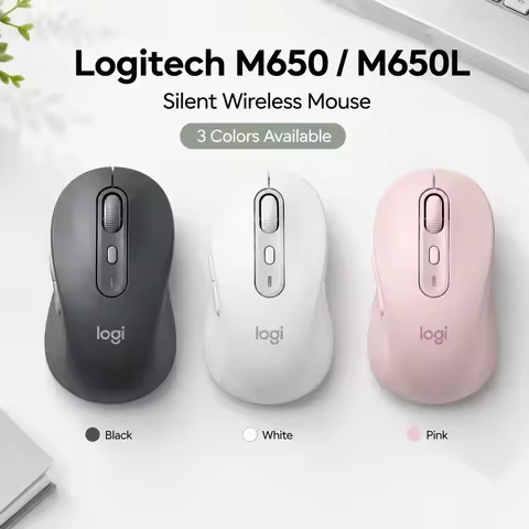 Logitech M650L Silent Wireless Mouse for Designer Large Size Comfort Grip Bluetooth Precise Tracking