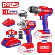 EMTOP ชุดเซ็ตคอมโบ 2 ชิ้น สว่านไร้สาย บล็อกไร้สาย 20V รุ่น ECDL200528 | ECDLIW20221 ** ของแท้ มีประก