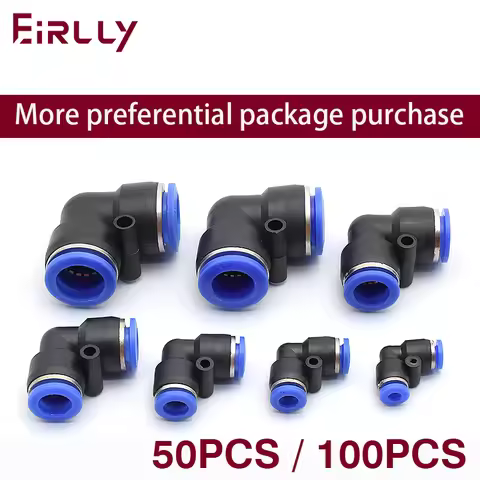 Pneumatic air pipe Fittings PV right-angle quick connector 90-degree L-shaped elbow 4 6 8 10 12 16mm