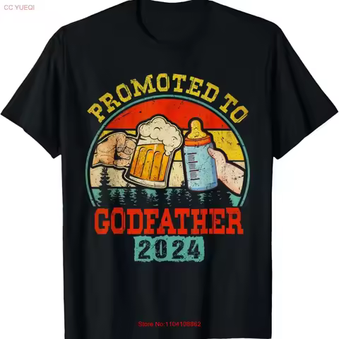 Promoted to Godfather Est 2024 First Time Daddy Father's Day T Shirt vintage Washed streetwear Unise
