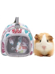 寵物攜帶背包,有透氣便攜籠,適用於倉鼠,兔子,豚鼠,鸚鵡,蜥蜴,雪貂等