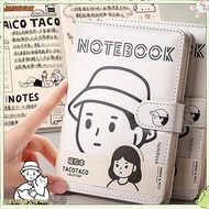 Now 24h Japanese Simple Character PU Leather Notebook High-Value Magnetic Buckle A5 Handbook Can Wri