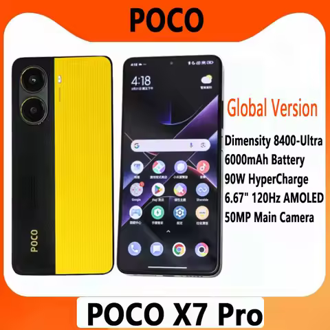 POCO X7 Pro Global Version Smartphone Dimensity 8400-Ultra HyperCharge 6000mAh 90W Xiaomi HyperOS 2 