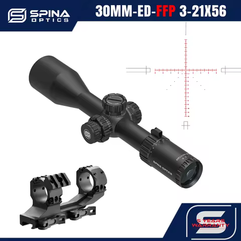 SPINA OPTICS Tricore ED 3-21x50 FFP First Focal Plane Scope Extra-Low Dispersion Glass,10-300m Hunti