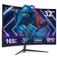 Z-Edge 32 inch Curved Gaming Monitor, 16:9 QHD 2K 2560x1440 165/144Hz 1ms Frameless LED Gaming Monit