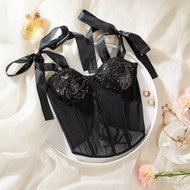 Đầm Hở Lưng Sequin Màu Trơn Có Dây Đeo Tether Pure Color Bright Sequin Backless Sling Street Style R