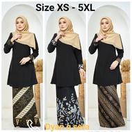 RIAU KURUNG BLACK SIZE XS - 5XL