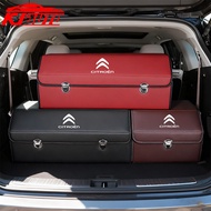 Citroen Car Storage Box PU Leather Multipurpose Collapsible Car Trunk Storage Organizer Car Stowing 