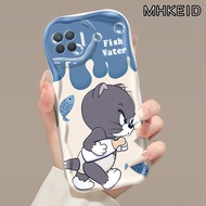 MHKEID Casing Hp OPPO A93 2020 F17 Pro Reno 4F Reno4 F Reno 4 Lite Reno4 Lite Case Pola kucing dan t