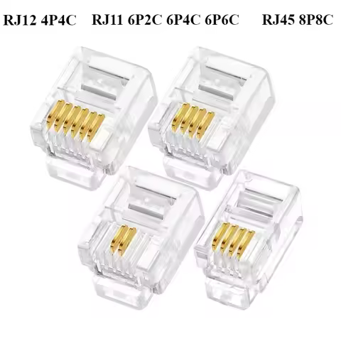 50/100Pcs/lot Telephone Internet Connector RJ12 4P4C RJ11 6P2C 6P4C 6P6C RJ45 8P8C Telephone Crystal