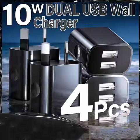 USB Power Adapter Plug, Dual USB Wall Charger, Double USB Wall Plug Adapter, 2-Port USB AU Plug 5V/ 