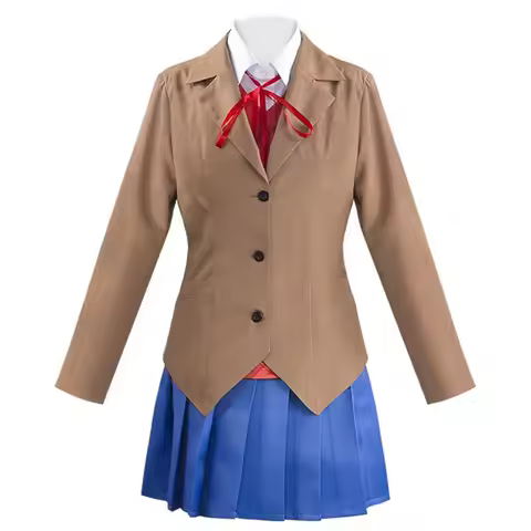 Monika Anime Doki Literature Club Sayori Yuri Natsuki Cosplay Costume School Women Uniformx,5;d'2.y;