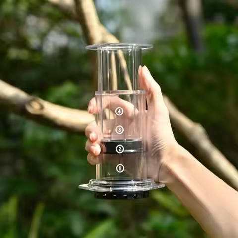 Portable Coffee Kettle French Style Anti-slip Press Coffee Pot Transparent Light Weight Hand Pour Co