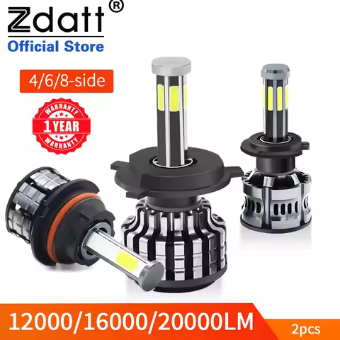4 6 8 Sides 360 3D H7 led H4 H11 H8 HB4 H1 HB3 H3 Led Headlight Canbus 6000K 60W 20000LM 9006 9005 T