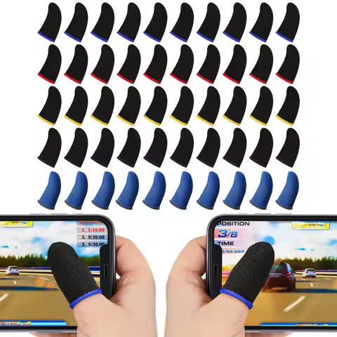 Mobile Game Controller Finger Sleeve Sets,Anti-Sweat Breathable Touchscreen Finger Sleeve for PUBG/M