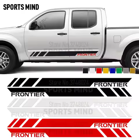 1 Pair For Nissan Frontier Navara D40 D22 Offroad Door Side Stripe Car Sticker Decal Automobiles Car