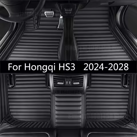 For Hongqi HS3 SUV 2024 2025 2026 2027 2028 Car Floor Mats Cars Leather Foot Pads Auto Front Rear Ro