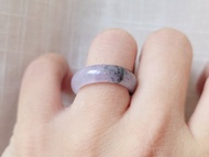 【親翠】天然翡翠 冰紫烏雞 || 黑紫相伴 || 手指鐲12號戒圈